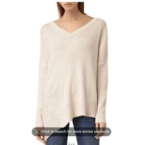 ALLSAINTS Keld V-Neck Sweater in Pink Size Small